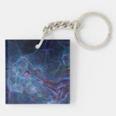 抽象芸術フラクタル星雲とジオメトリモーフ キーホルダー (裏面)