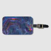 抽象芸術フラクタル星雲とジオメトリモーフ ラゲッジタグ (正面横)