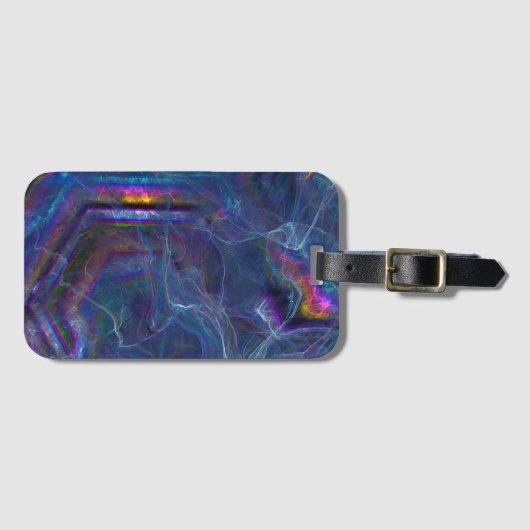 抽象芸術フラクタル星雲とジオメトリモーフ ラゲッジタグ (正面横)