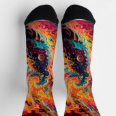 抽象芸術フラクタル組織 ソックス (上部)