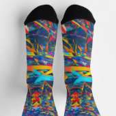 抽象芸術フラクタル組織 ソックス (上部)