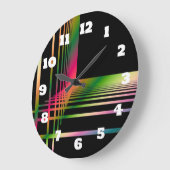 抽象芸術フラクタル線と十字 ラージ壁時計 (傾斜)
