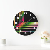 抽象芸術フラクタル線と十字 ラージ壁時計 (ホーム)