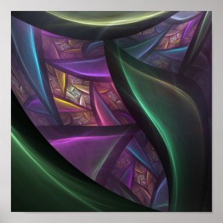 抽象芸術フラクタル背景 ポスター