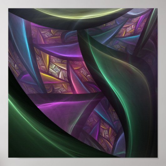 抽象芸術フラクタル背景 ポスター (正面)