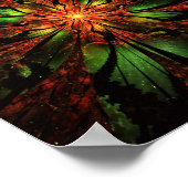 抽象芸術フラクタル花デザイン ポスター (角)