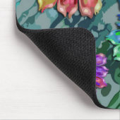 抽象芸術フラクタル花2D |グリーンブルー（ばちゃばちゃ）跳ねる マウスパッド (コーナー)