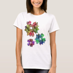 抽象芸術フラクタル花2D Tシャツ