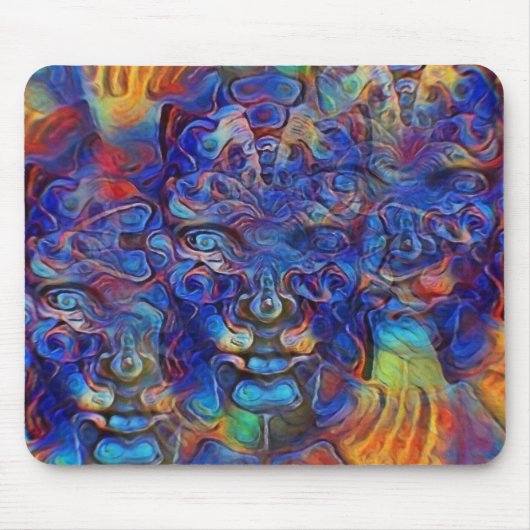 抽象芸術フラクタル顔 マウスパッド (正面)