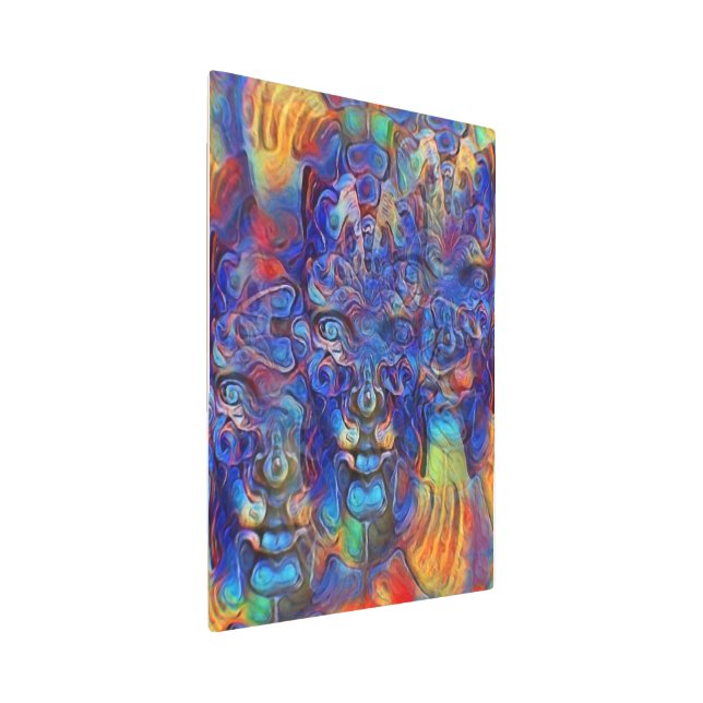 抽象芸術フラクタル顔 メタルプリント (3/4)