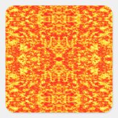 抽象芸術フラクタル(赤とオレンジ) スクエアシール (正面)