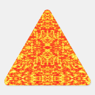 抽象芸術フラクタル（赤とオレンジ） 三角形シール