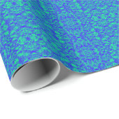 抽象芸術フラクタル（青と緑） ラッピングペーパー (ロールコーナー)