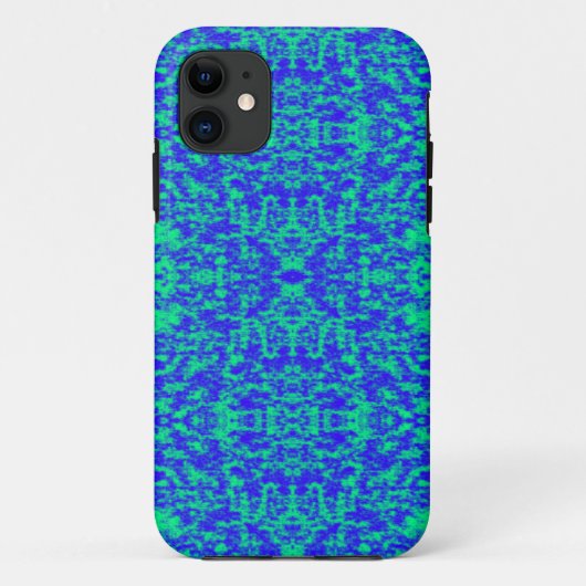 抽象芸術フラクタル(青と緑) Case-Mate iPhoneケース (裏面)