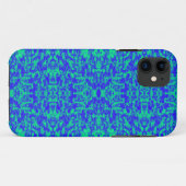 抽象芸術フラクタル(青と緑) Case-Mate iPhoneケース (裏面(横))
