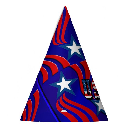抽象芸術フラグのパターンと米国の文字パーティー帽子 パーティーハット (左)