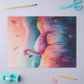 抽象芸術フラミンゴ油彩画デコページ 薄葉紙 (クラフト)