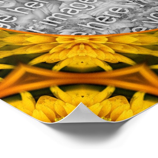 抽象芸術フラワーアートフレーム自分の写真を作成 ポスター (角)