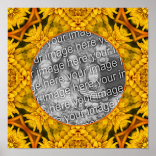 抽象芸術フラワーアートフレーム自分の写真を作成 ポスター