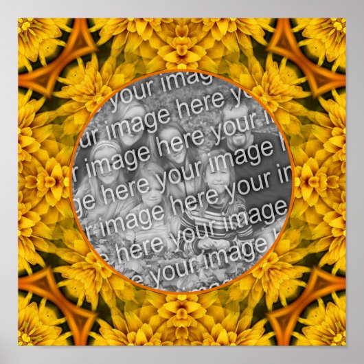 抽象芸術フラワーアートフレーム自分の写真を作成 ポスター (正面)