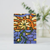 抽象芸術フラワーインサンセットアカラフルートハガキ ポストカード (スタンド正面)