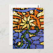 抽象芸術フラワーインサンセットアカラフルートハガキ ポストカード (正面/裏面)