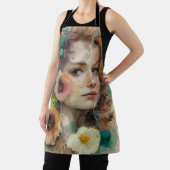 抽象芸術フラワーウーマンポートレート エプロン (インサイチュ)