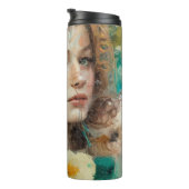 抽象芸術フラワーウーマンポートレート タンブラー (回転右)