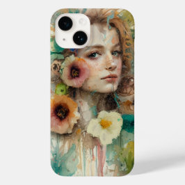 抽象芸術フラワーウーマンポートレート Case-Mate iPhone 14ケース