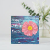 抽象芸術フラワーキュートパーソナライズされた誕生日 カード (スタンド正面)