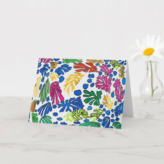 抽象芸術フラワーズマティススタイル カード (小さな植物)