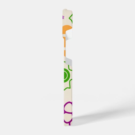 抽象芸術フラワーパワーモノグラムiPhoneケース iPhoneケース (左側面)