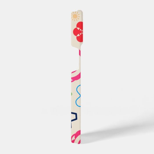 抽象芸術フラワーパワーモノグラムiPhoneケース iPhoneケース (右側面)