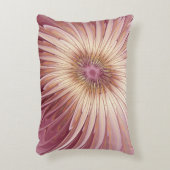 抽象芸術フラワーフラクタルアート&バーガンディの色合い アクセントクッション (正面(垂直))