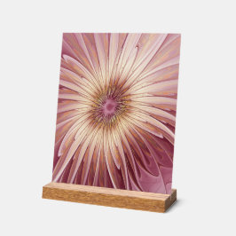 抽象芸術フラワーフラクタルアート&バーガンディの色合い アクリルサイン