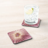 抽象芸術フラワーフラクタルアート&バーガンディの色合い コースター (右側)