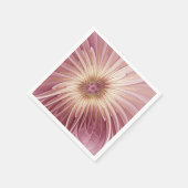 抽象芸術フラワーフラクタルアート&バーガンディの色合い スタンダードカクテルナプキン (角)