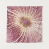 抽象芸術フラワーフラクタルアート&バーガンディの色合い タペストリー (正面(横))