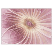 抽象芸術フラワーフラクタルアート&バーガンディの色合い テーブルクロス (正面(横))