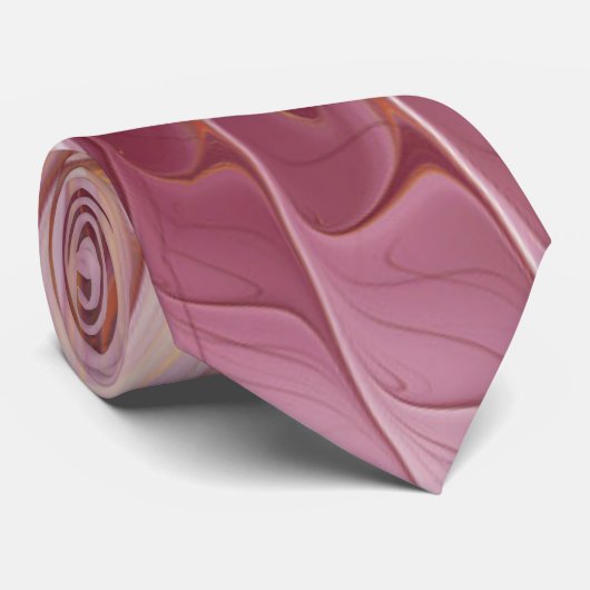 抽象芸術フラワーフラクタルアート&バーガンディの色合い ネクタイ (ロール)
