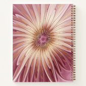 抽象芸術フラワーフラクタルアート&バーガンディの色合い ノートブック (裏面)