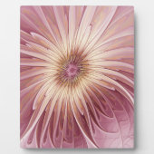 抽象芸術フラワーフラクタルアート&バーガンディの色合い フォトプラーク (正面)