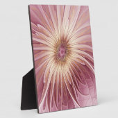 抽象芸術フラワーフラクタルアート&バーガンディの色合い フォトプラーク (側面)