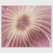 抽象芸術フラワーフラクタルアート&バーガンディの色合い ラッピングペーパー (フラット)