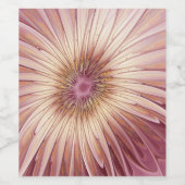 抽象芸術フラワーフラクタルアート&バーガンディの色合い ワインラベル (シングルラベル)