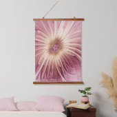 抽象芸術フラワーフラクタルアート&バーガンディの色合い 吊り下げ型タペストリー (寝室)