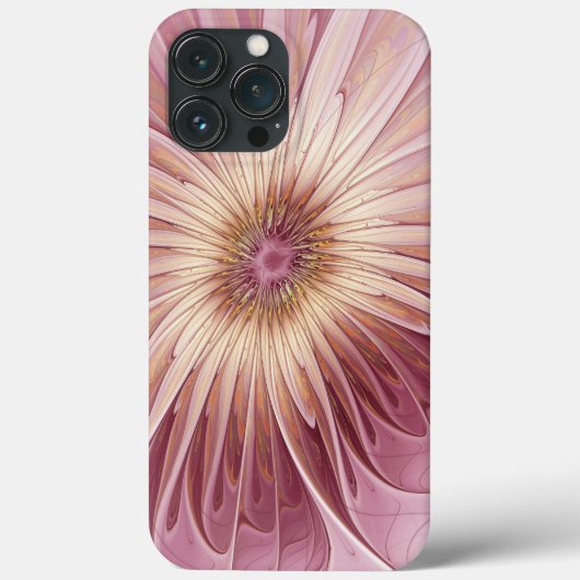 抽象芸術フラワーフラクタルアート&バーガンディの色合い Case-Mate iPhoneケース (裏面)