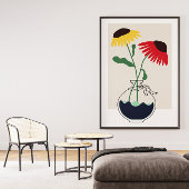 抽象芸術フラワーブーケアートキャンバス キャンバスプリント