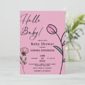 抽象芸術フラワーベビーシャワー招待状 招待状 (スタンド正面)