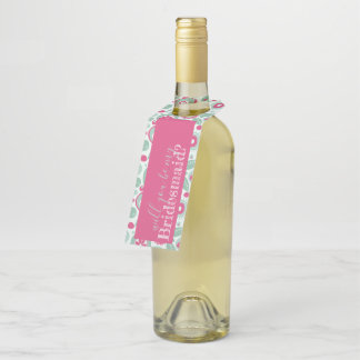 抽象芸術フラワーボトルハングワーズホットピンクミントグリーン ボトルネックタグ